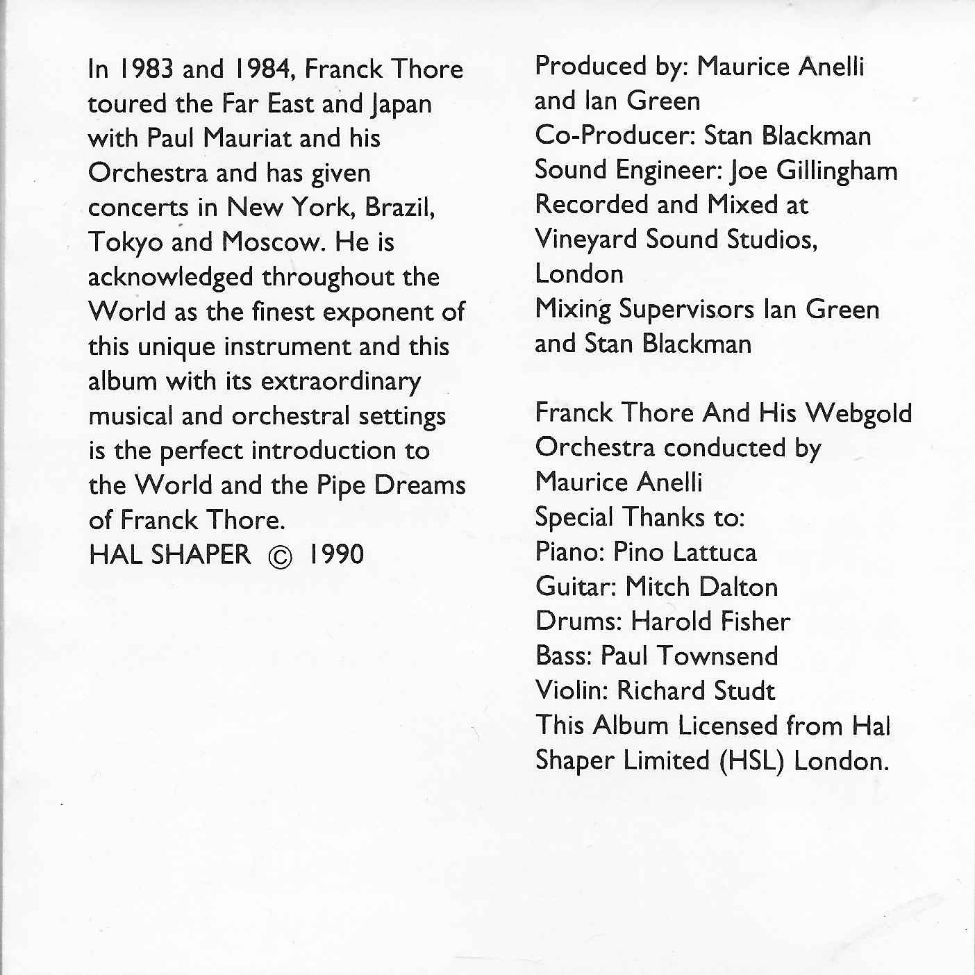 Middle of cover of CDPM 6002